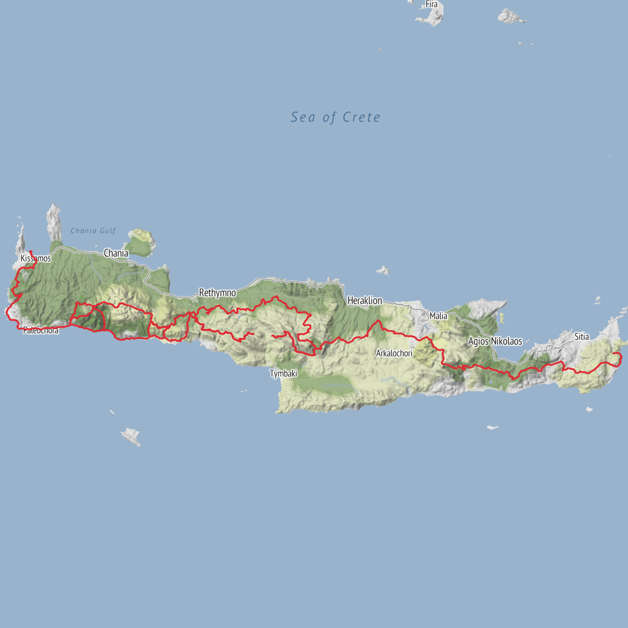 E4 Trail - Crete mobile static map