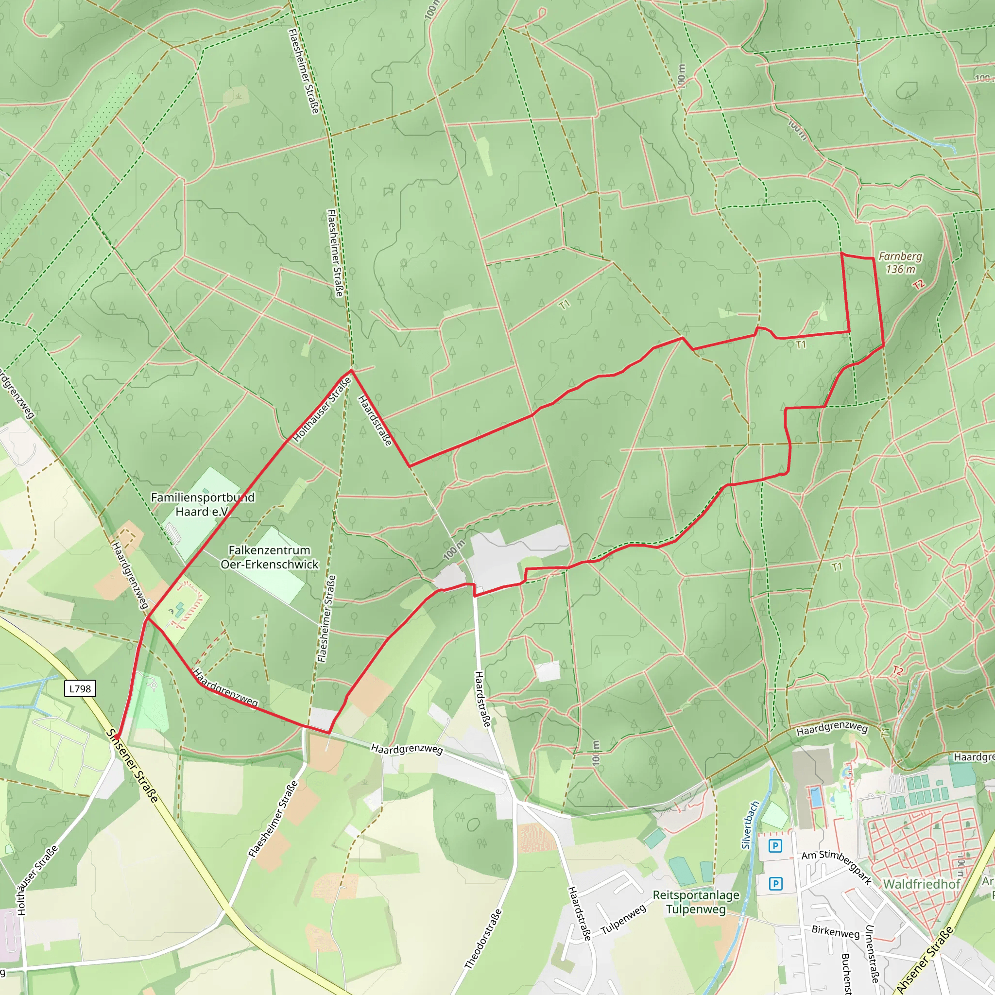 Feuerwachturm Farnberg via Hohe Mark Steig mobile static map