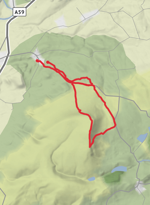 Hike from Downham mobile static map