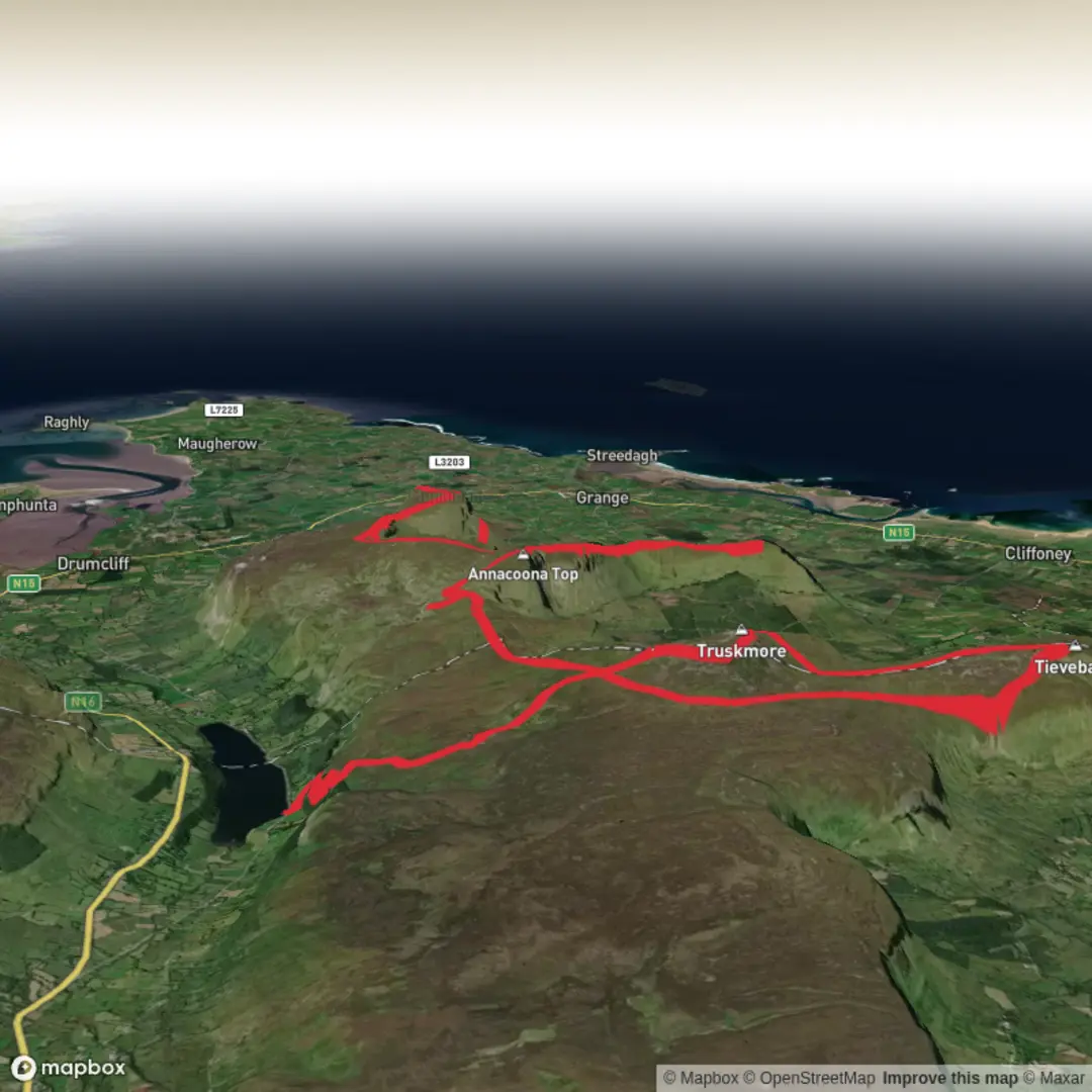 An image depicting the trail I7S winter - Dartry range - advanced and its surrounding area.
