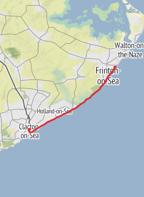 Hike from Frinton on Sea to Clacton on Sea mobile static map