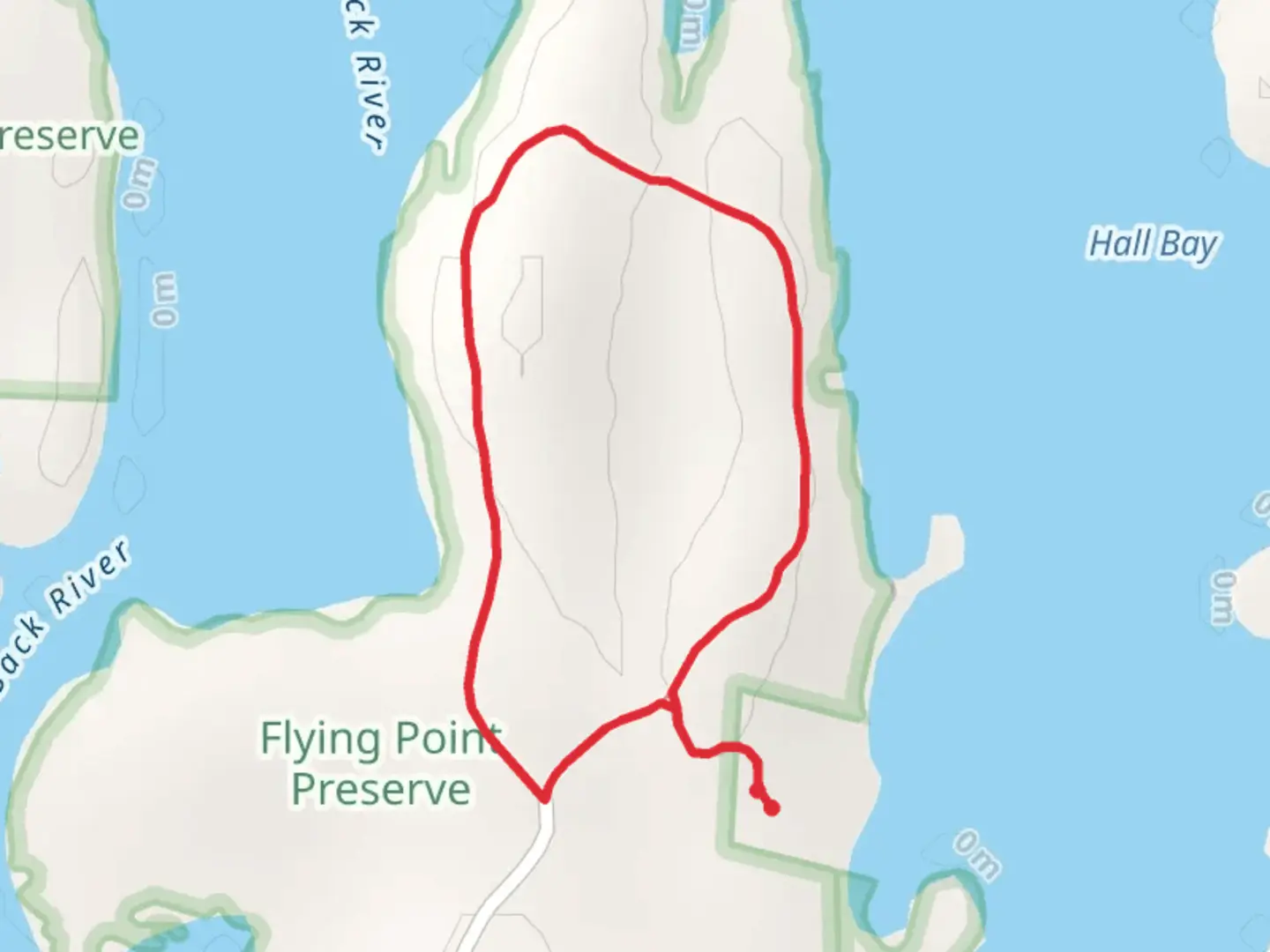 An image depicting the trail Back River and Hill Bay Loop and its surrounding area.