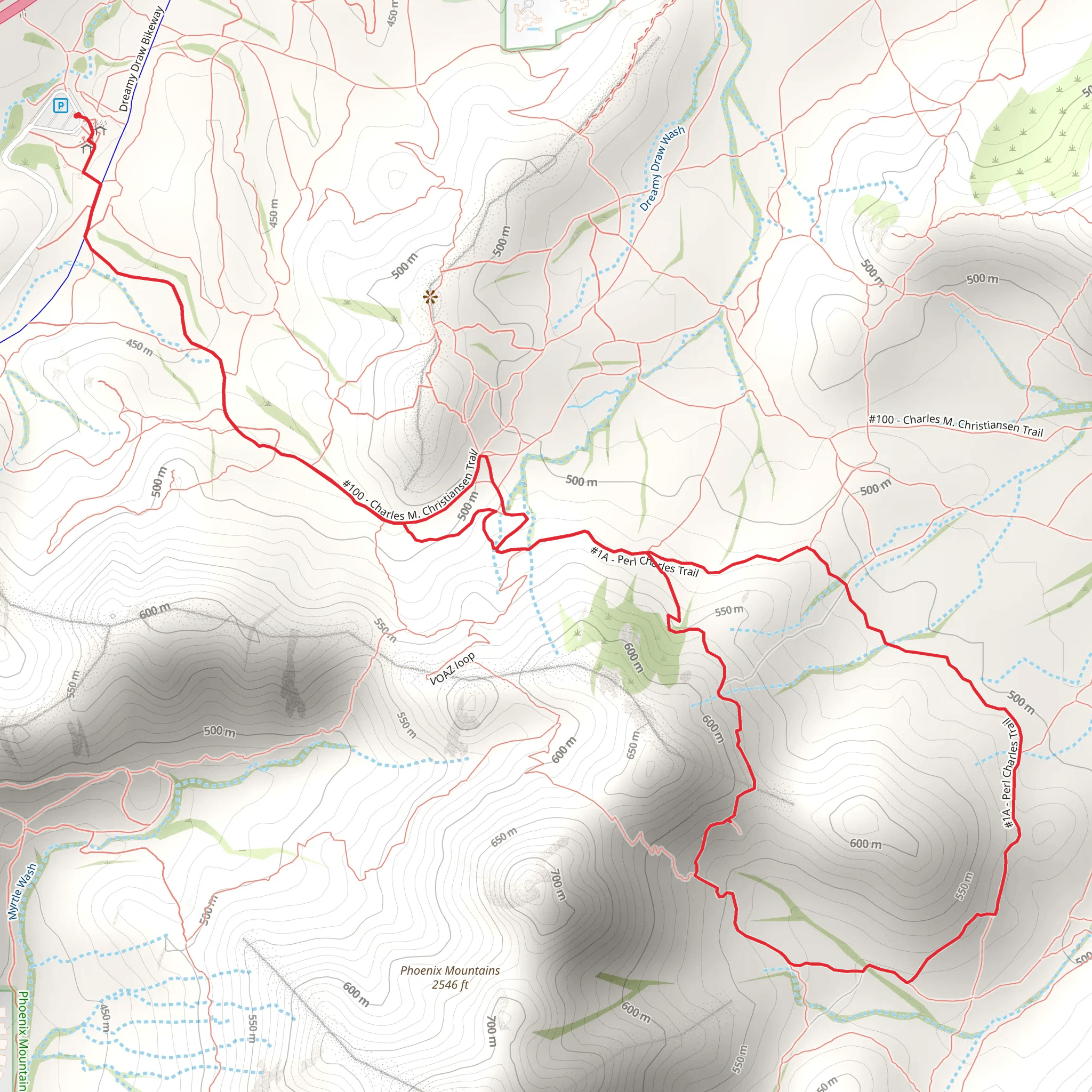Charles M Christiansen Trail and Perl Charles Loop Trail A mobile static map