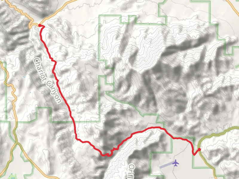 Chariot Canyon Road and Mason Valley Trail