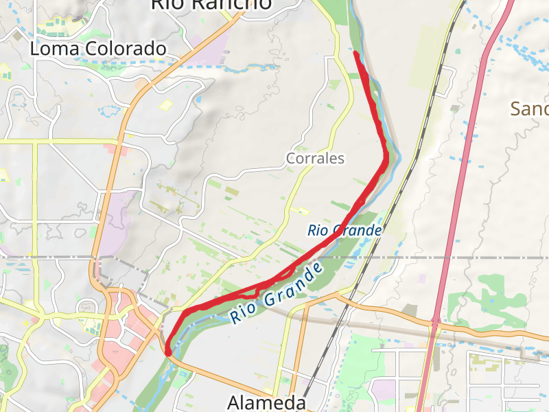 Rio Grande River and Upper Corrales Riverside Dam Loop