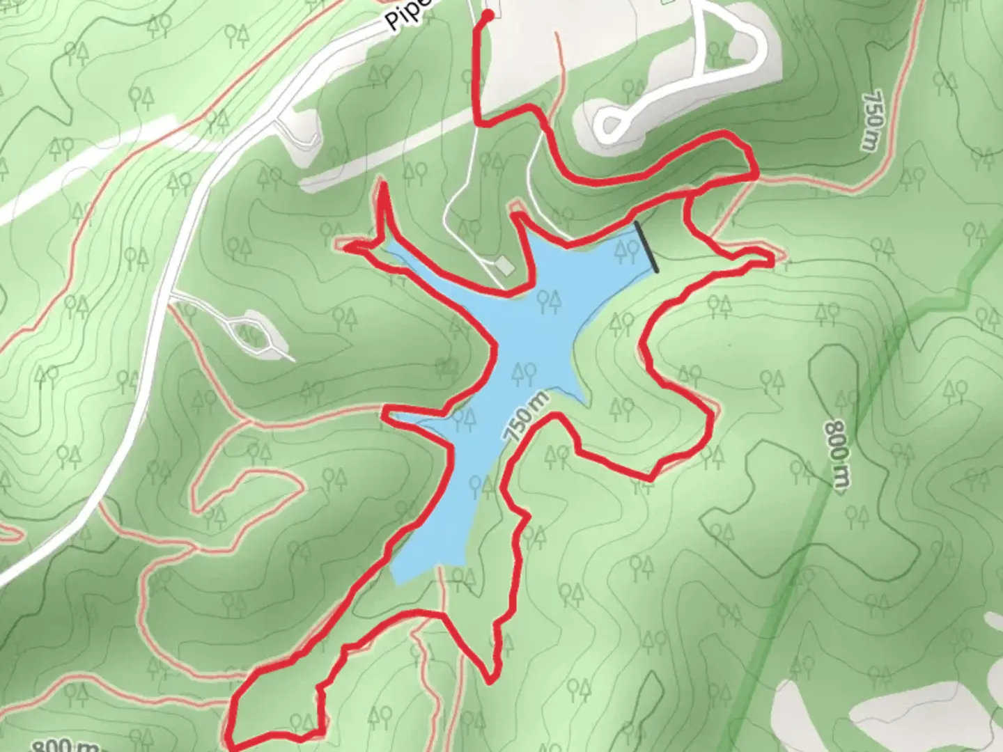 An image depicting the trail Long Branch Lake Loop and its surrounding area.