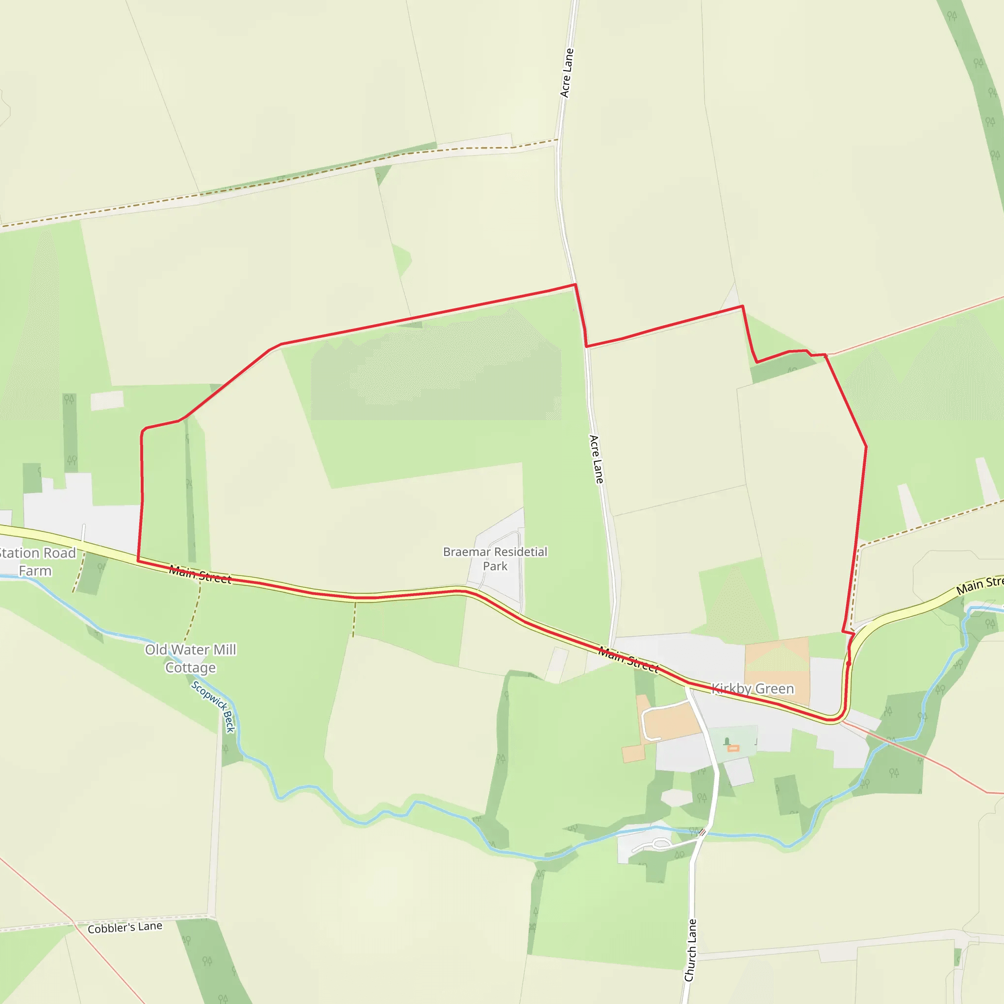 Kirkby Green Loop mobile static map