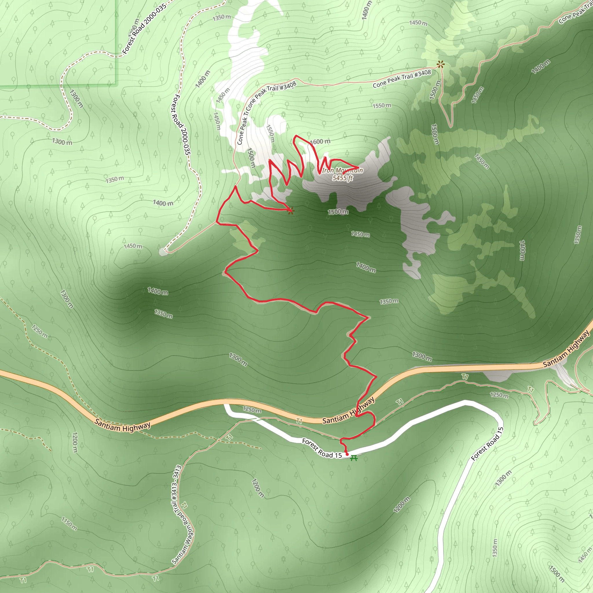 Iron Mountain Trail mobile static map