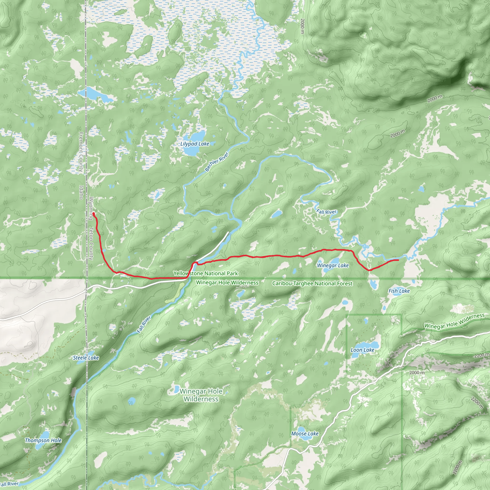 South Boundary Trail - Grassy Lake Road - Bechler RS mobile static map