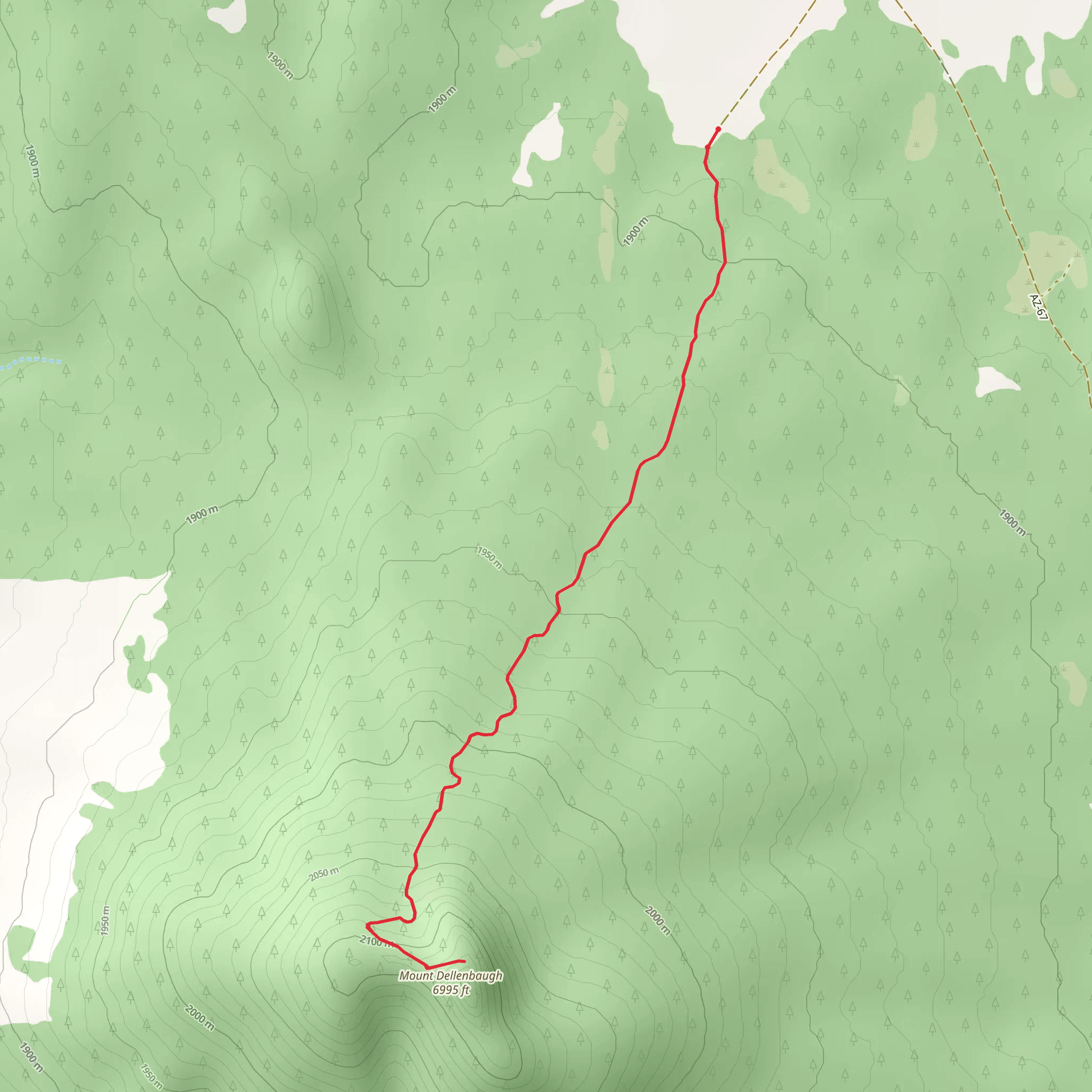 Mount Dellenbaugh mobile static map