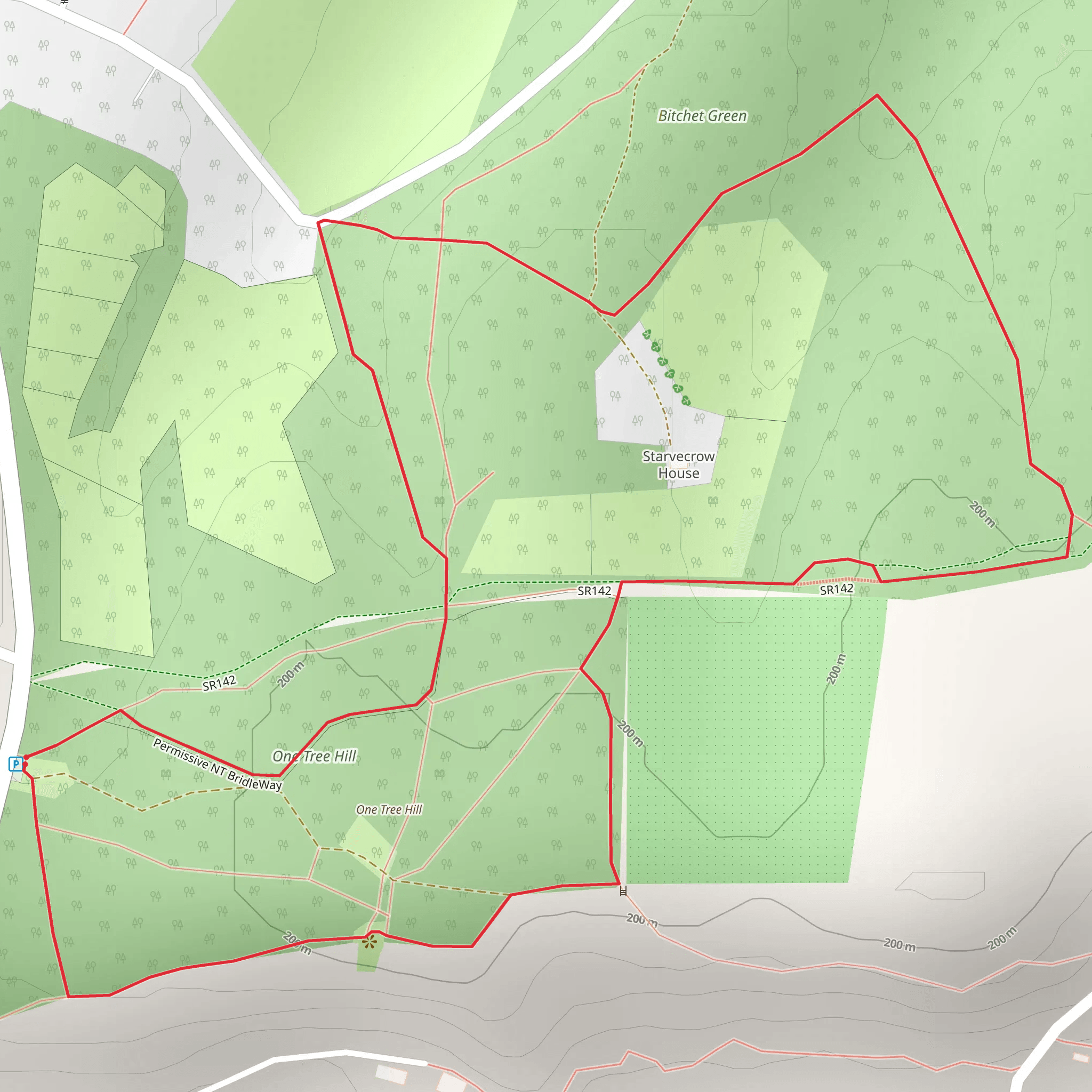 One Tree Hill Loop - Burnt Wood mobile static map