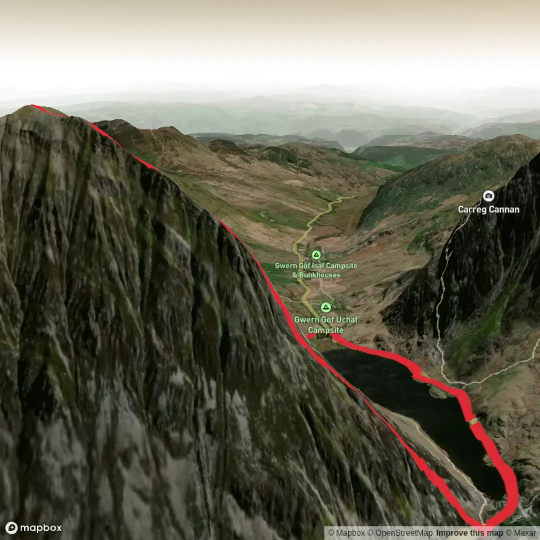 An image depicting the trail Penn y ole wen and its surrounding area.