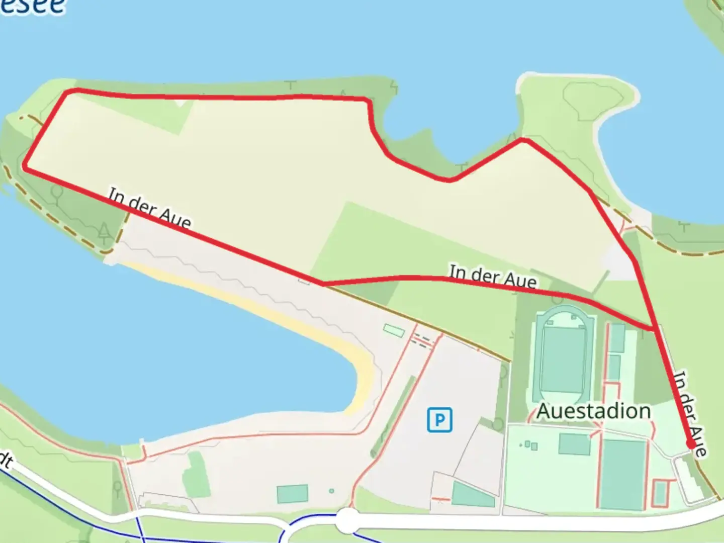 An image depicting the trail Rheinauenpark Loop and its surrounding area.