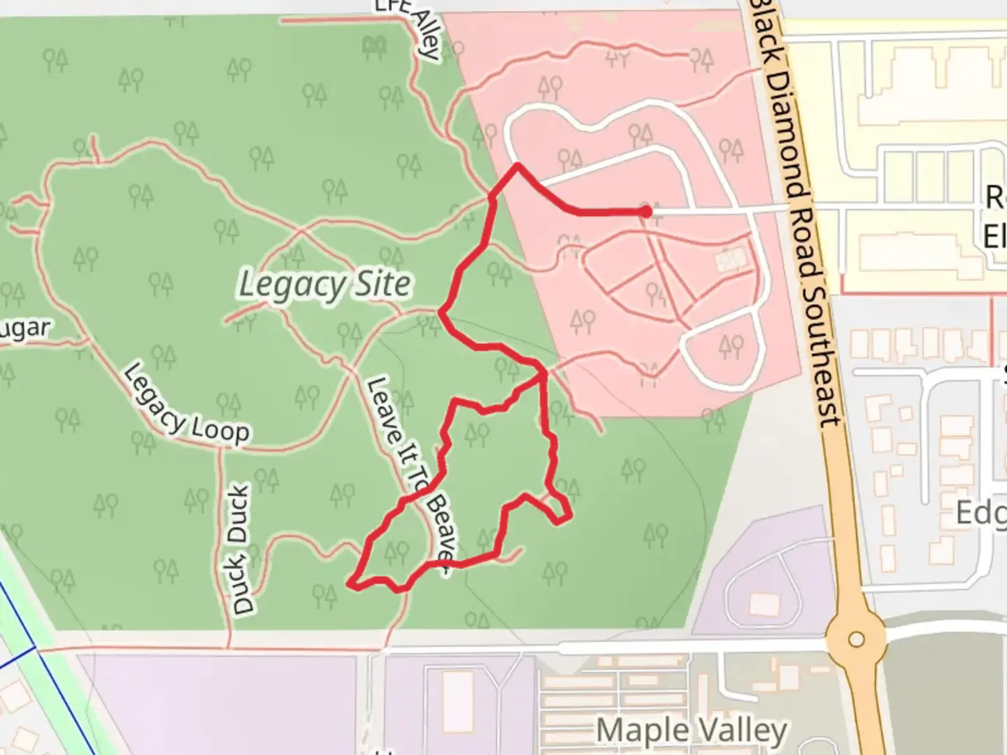 An image depicting the trail Tahomie Gnomie Loop and its surrounding area.