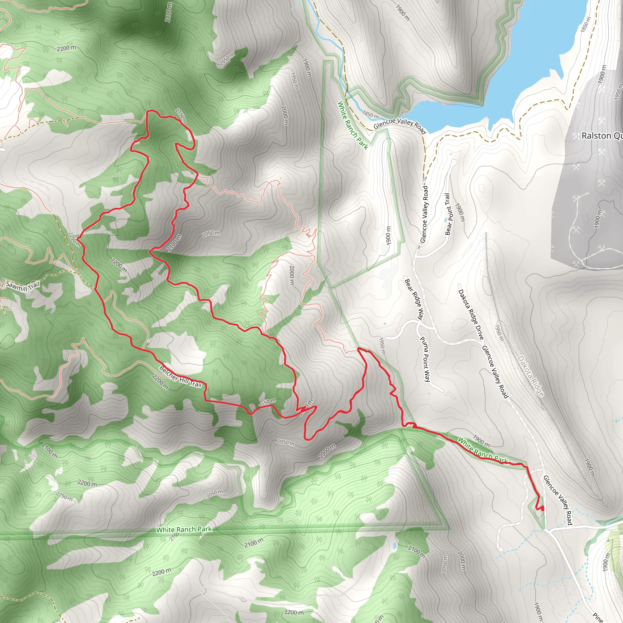 Shorthorn Trail and Belcher Hill Loop Trail mobile static map