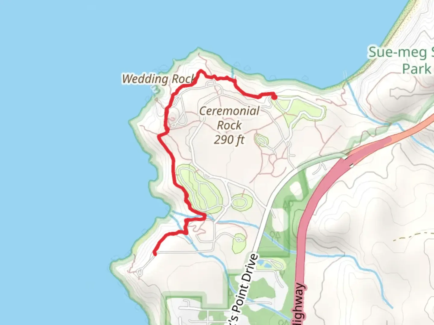 An image depicting the trail Rim Trail and its surrounding area.