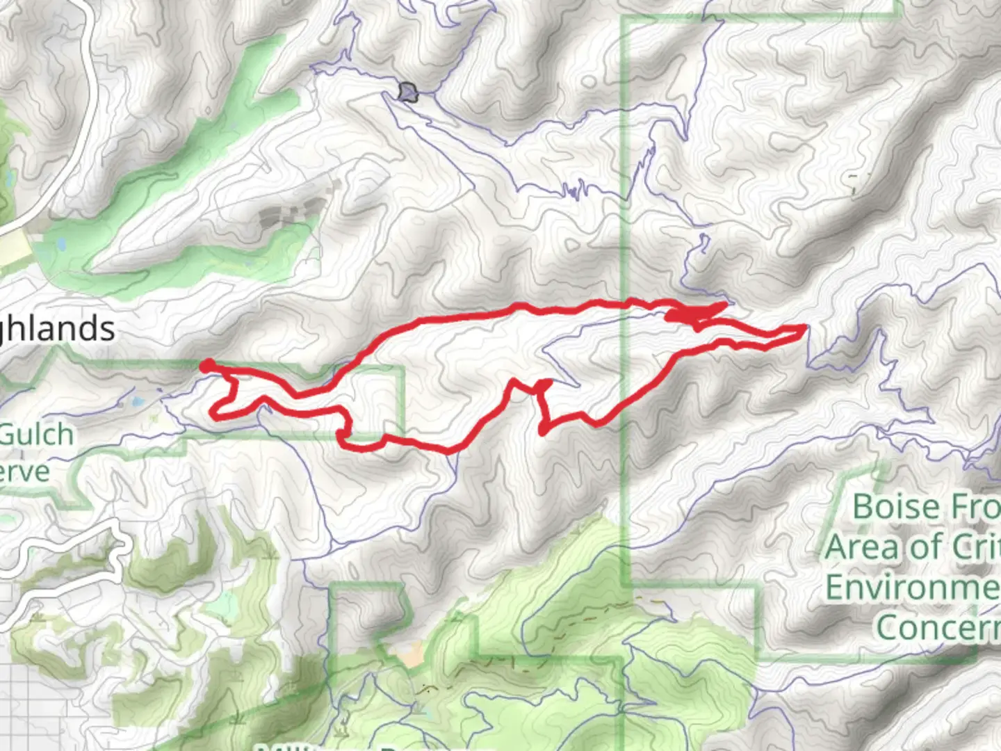 An image depicting the trail Lower Hulls Gulch, Sidewater and Red Cliffs Loop Trail and its surrounding area.