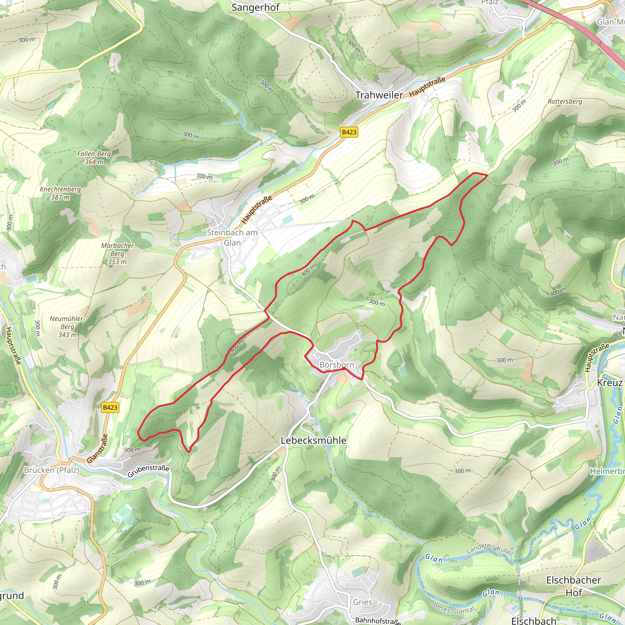 Schwarzer Balken and Diamant Schleifer Weg mobile static map