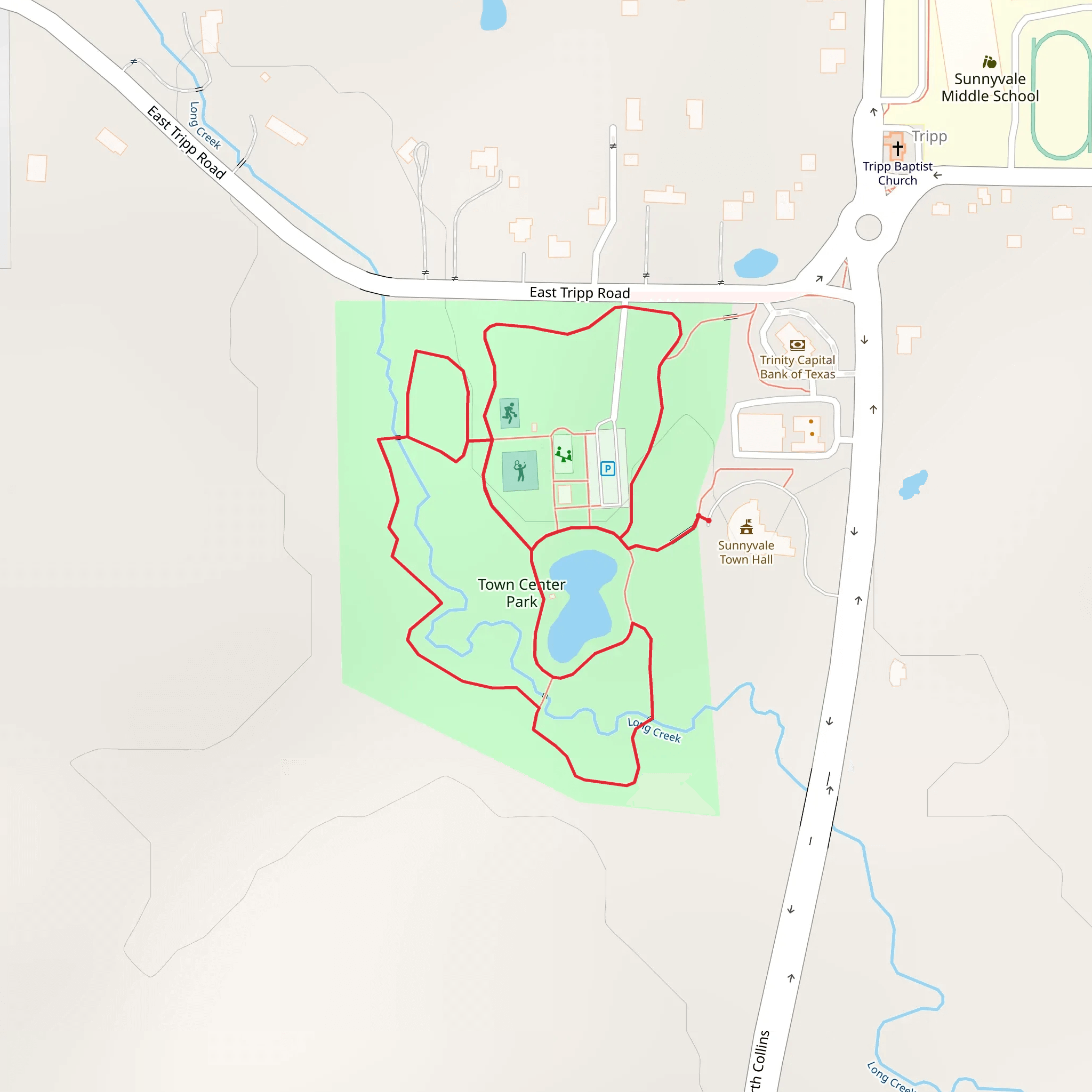 Town Center Park Loop mobile static map