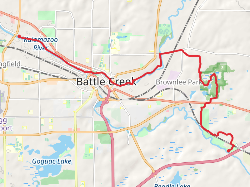 Battle Creek Linear Path from Jackson Street West