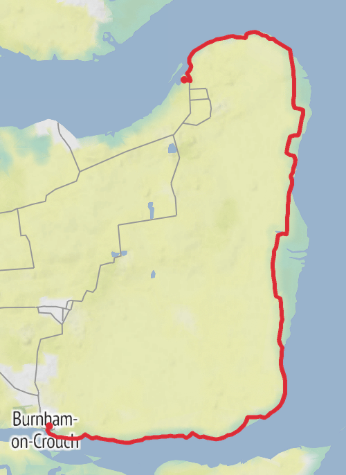Hike Burnham on Crouch to Bradwell Waterside mobile static map