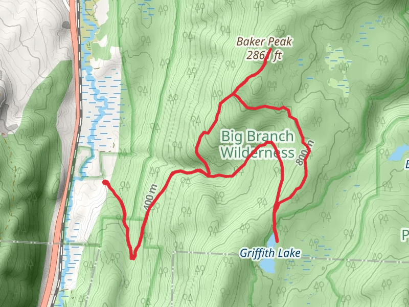 Baker Peak and Griffith Lake via Lake Trail