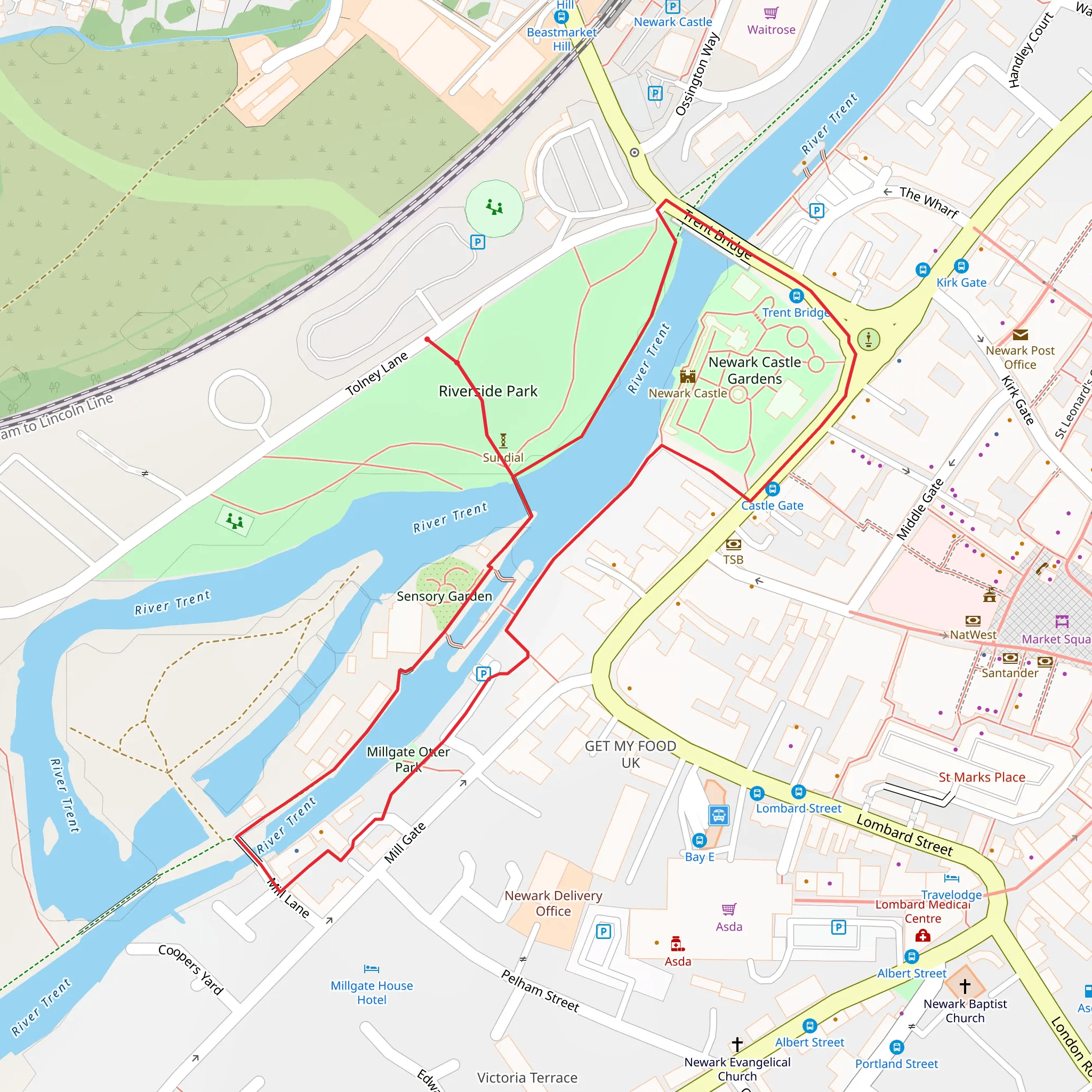 Newark River Walk mobile static map