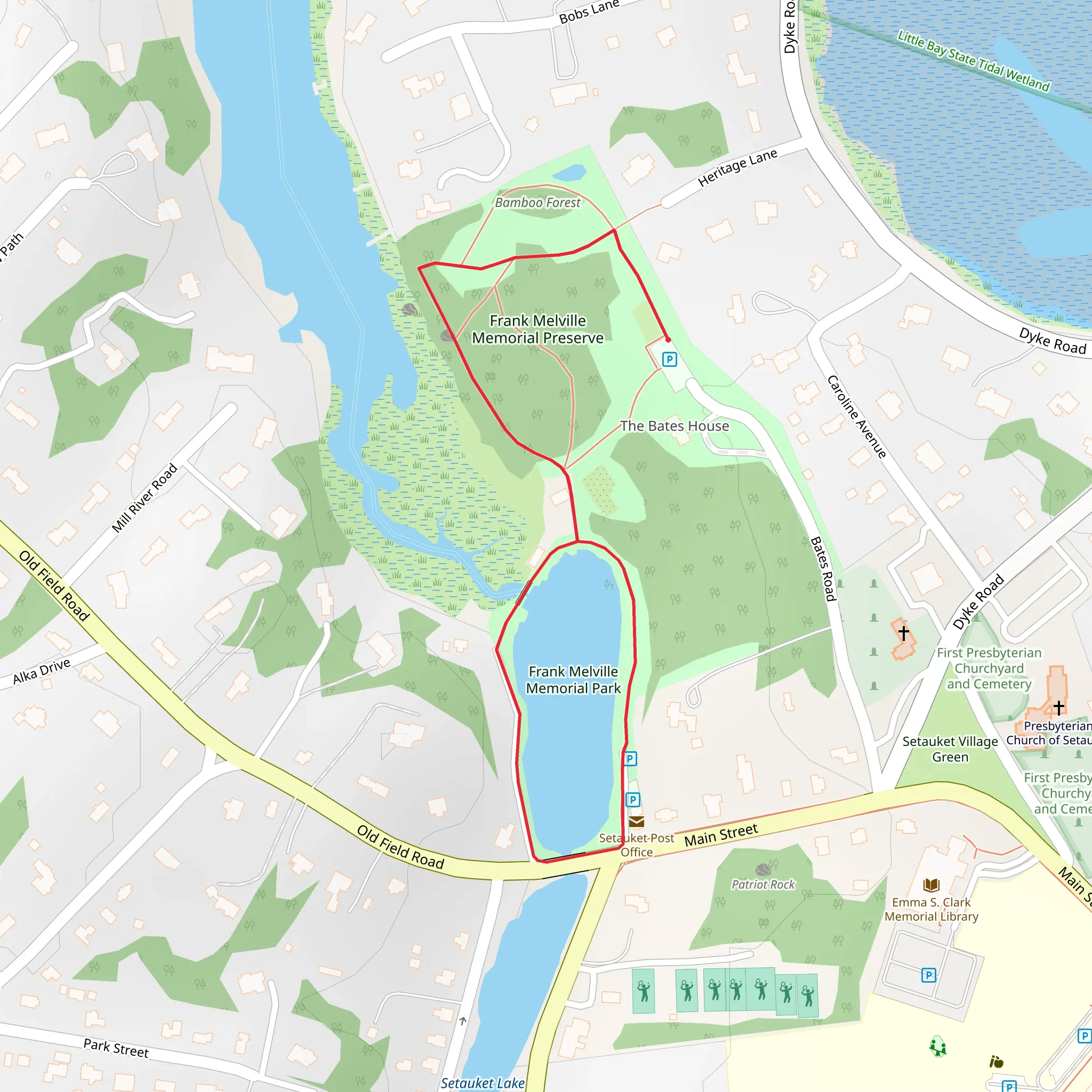 Setauket Mill Pond Loop mobile static map