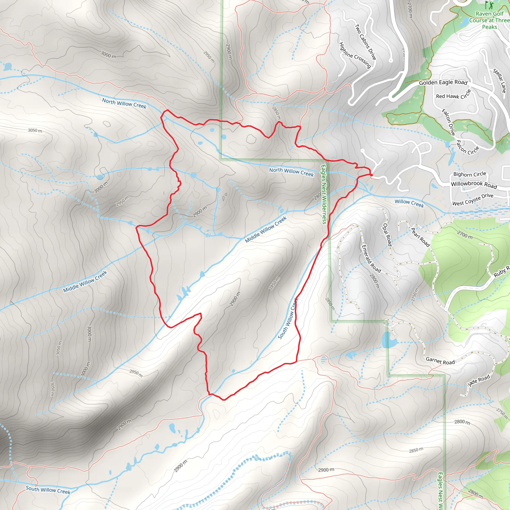 CDT and Gore Range Loop Trail mobile static map