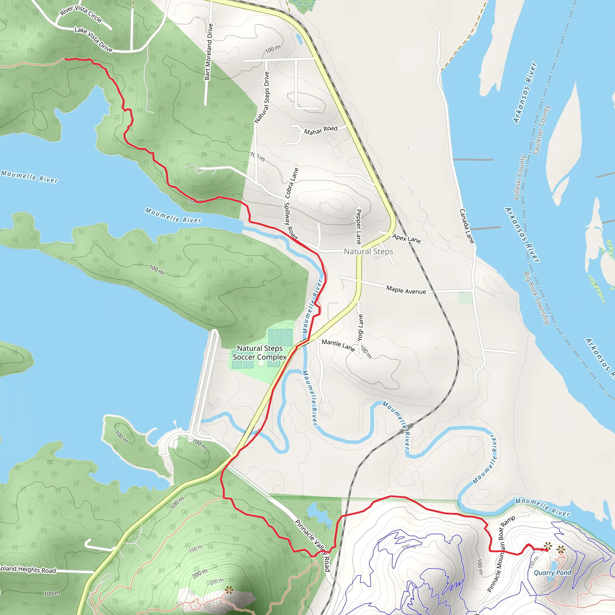 Lake Maumelle via Ouachita Trail mobile static map