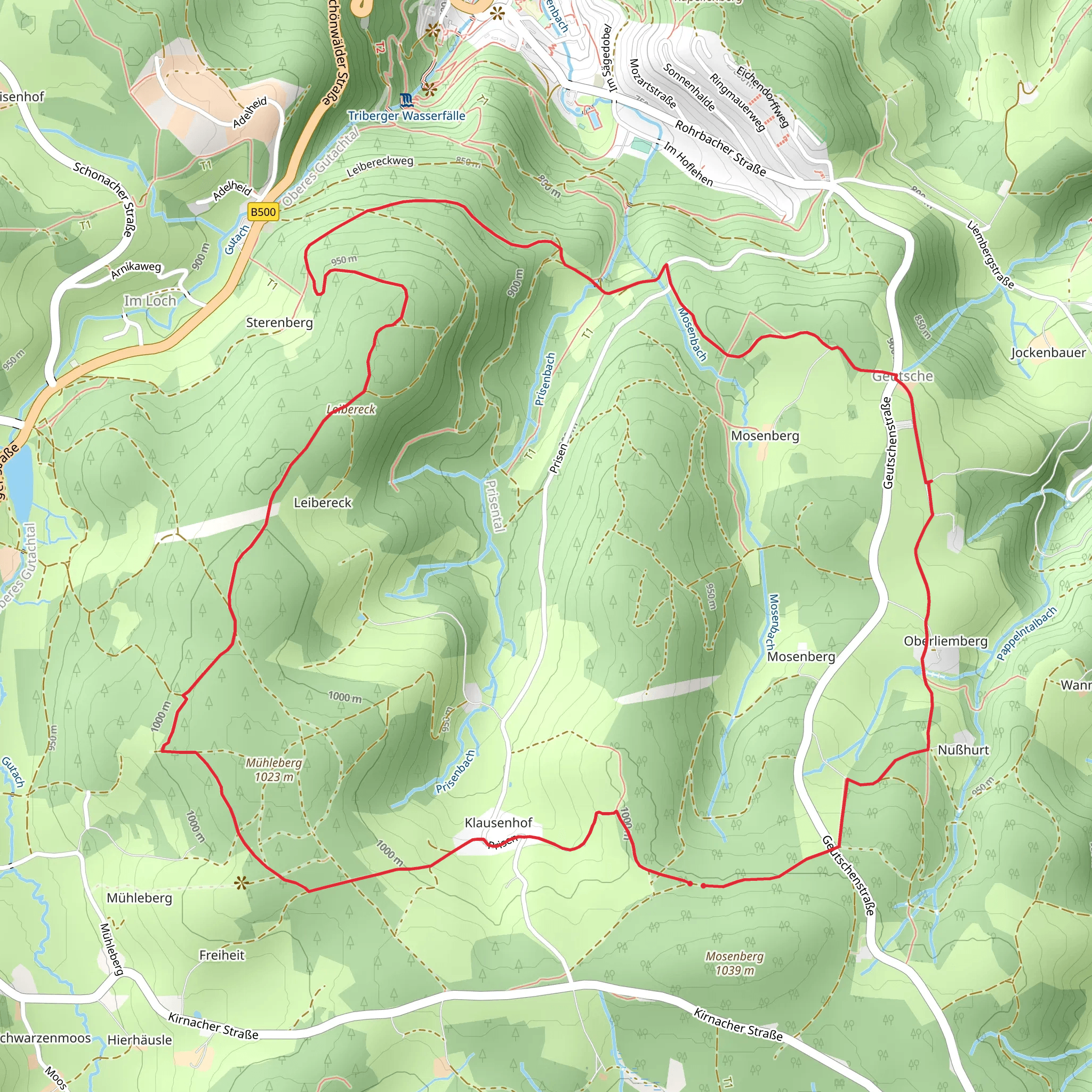 Mosenbach - Geutsche and Bobbahn - Ueberm Gotterhaeusle mobile static map