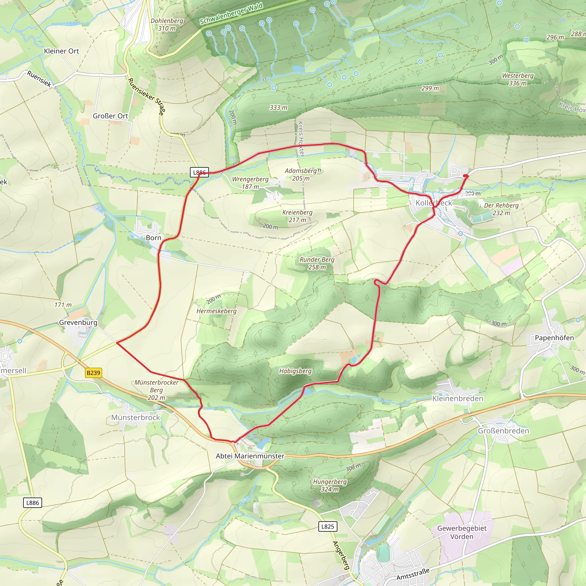 Niesetalweg and Burgensteig Loop mobile static map