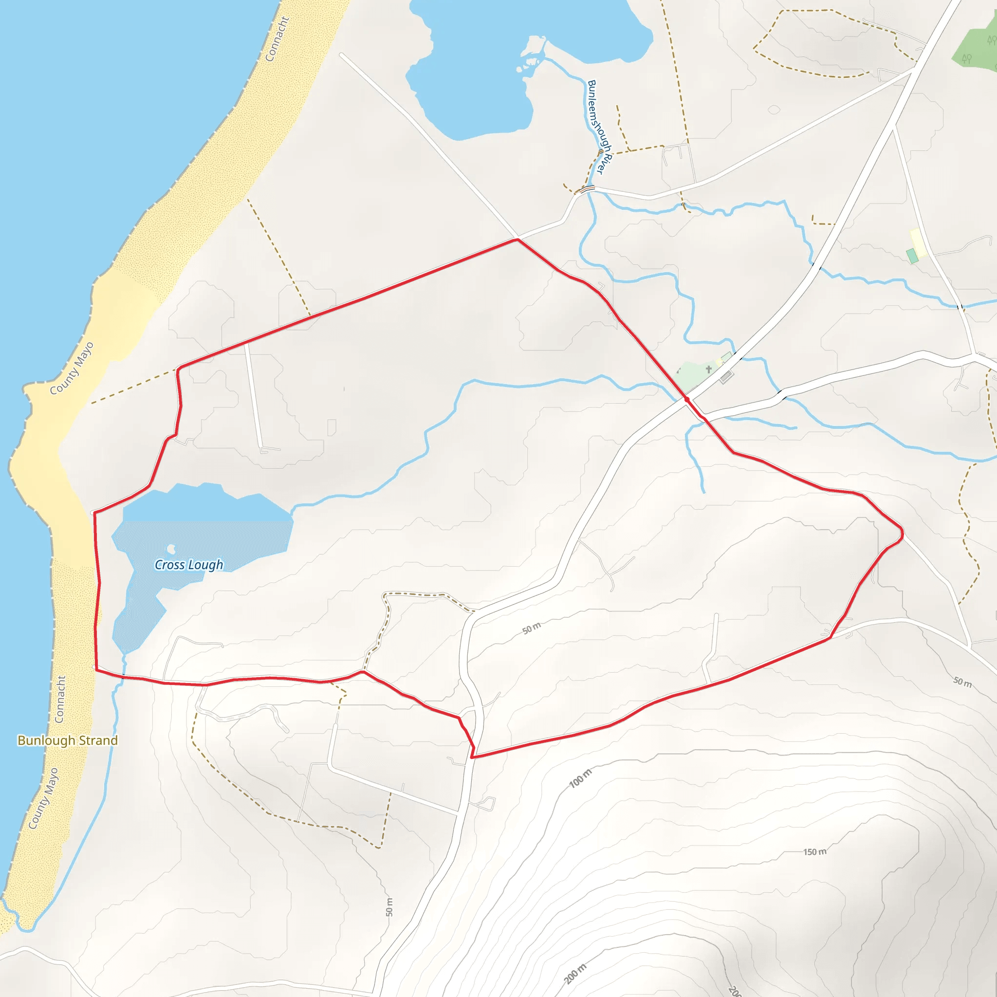 Killeen Killadoon Beach Loop mobile static map