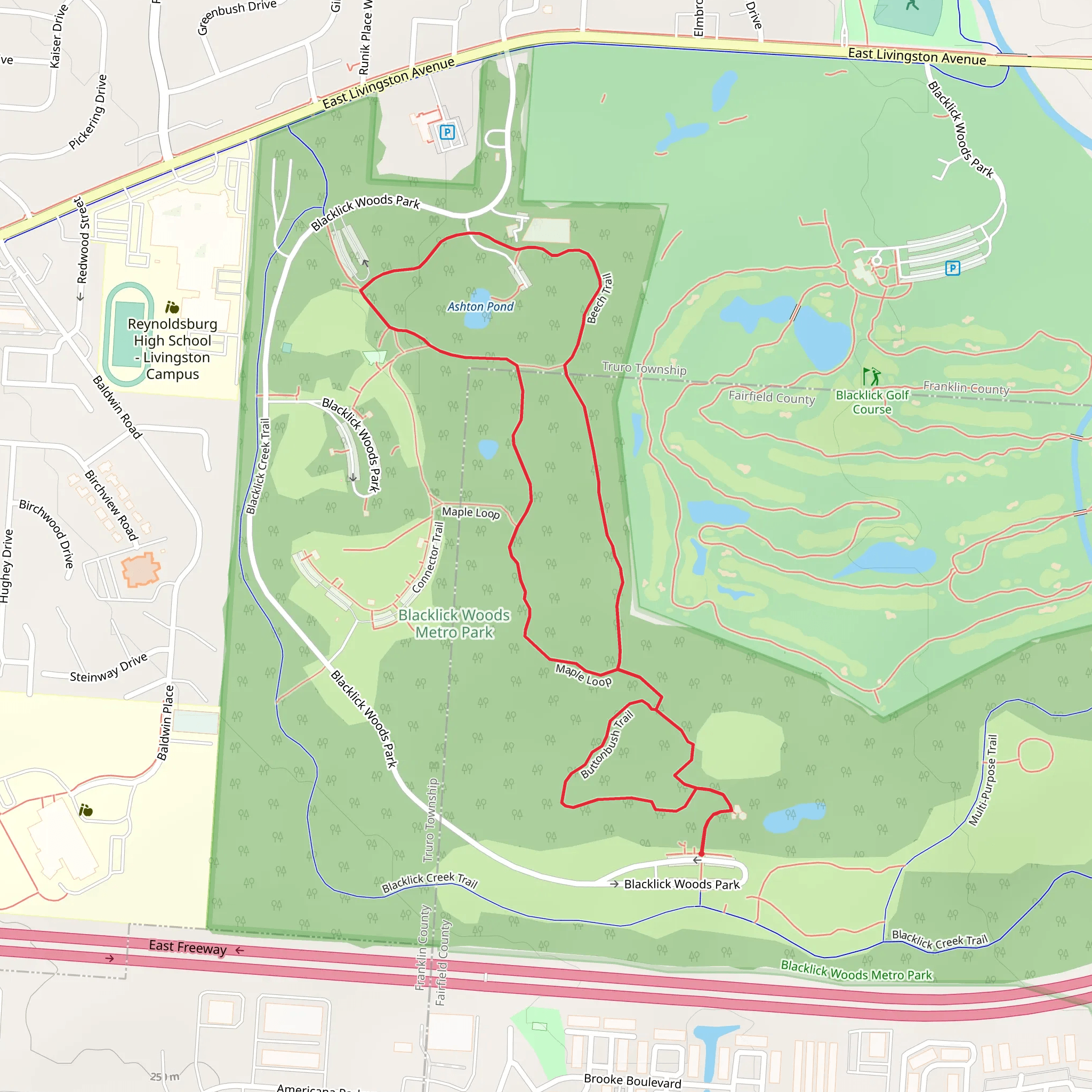 Maple Trail, Buttonbush Loop Trail mobile static map