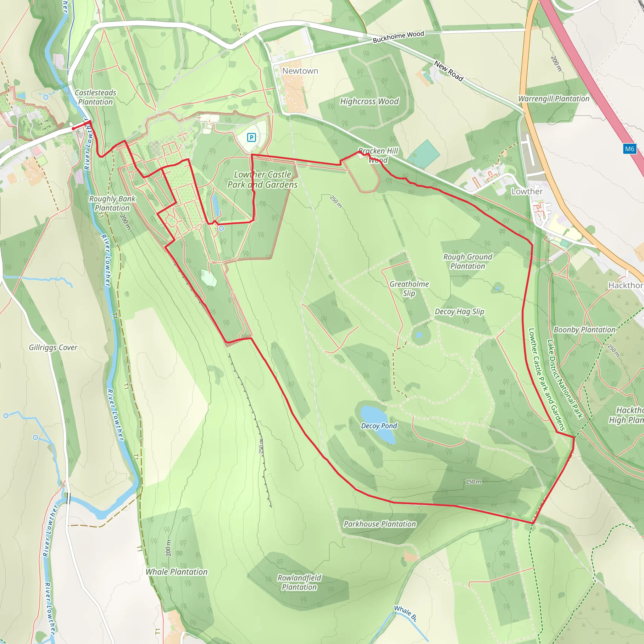 Lowther Castle Loop mobile static map