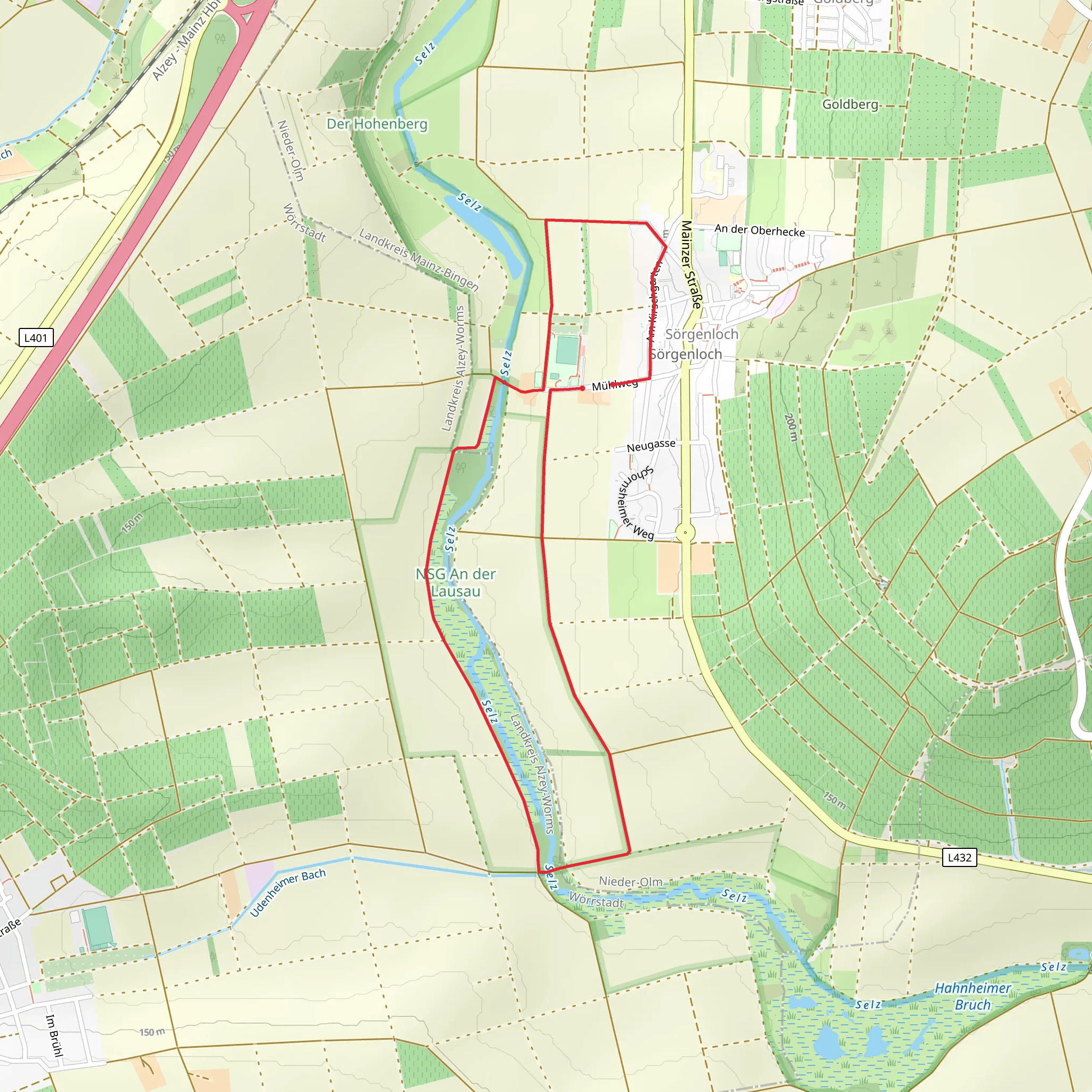 Soergenloch Loop mobile static map