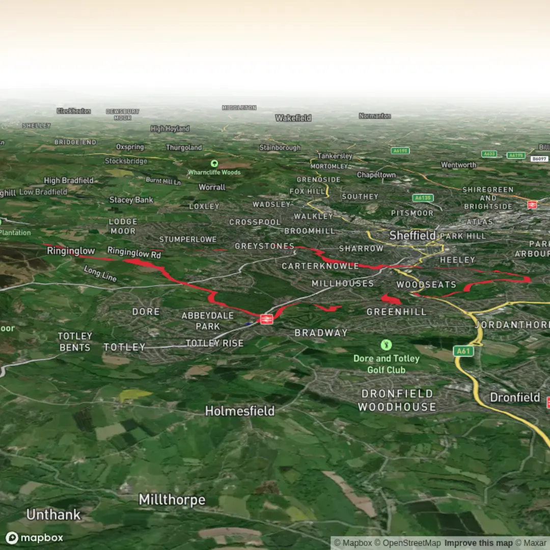 An image depicting the trail Sheffield round walk and its surrounding area.