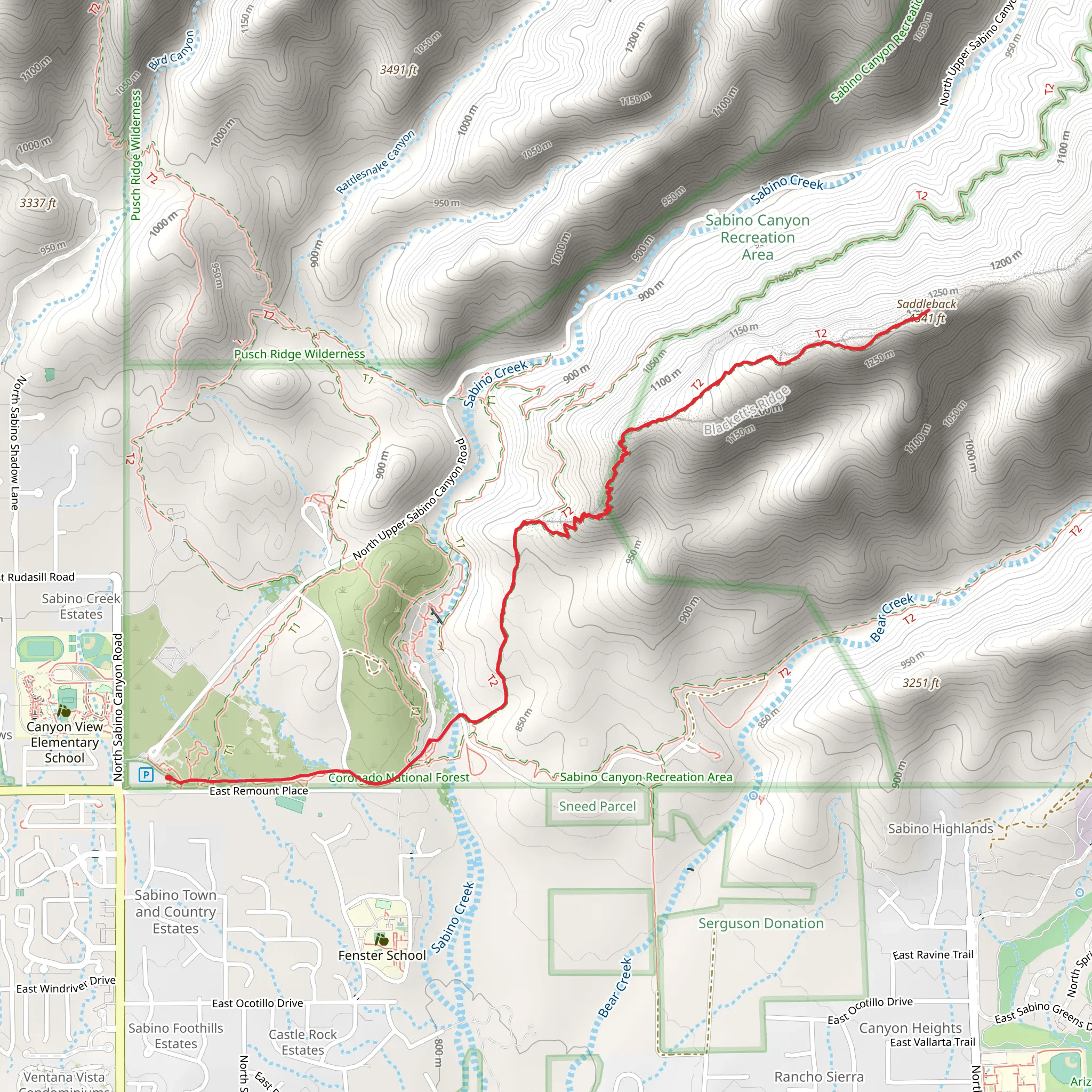 Saddleback via Phoneline Trail mobile static map