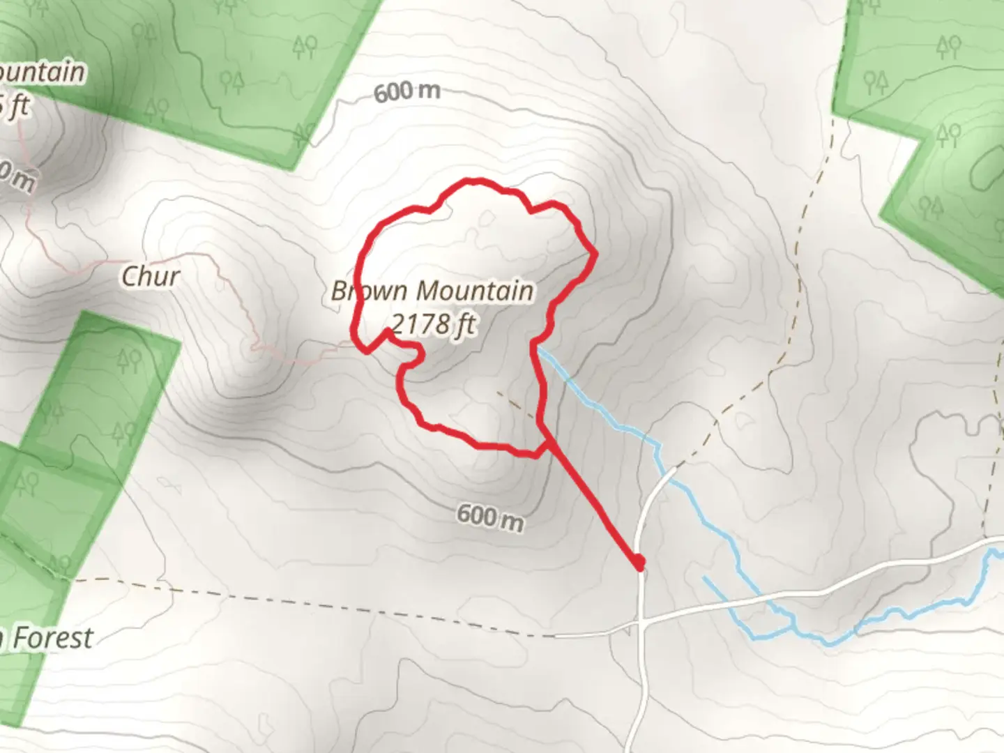 An image depicting the trail Brown Mountain Loop and its surrounding area.
