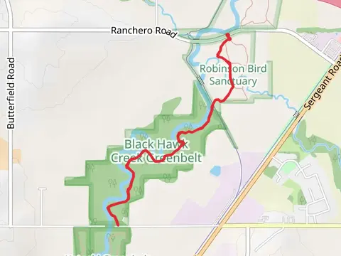Walk along Black Hawk Creek from Ranchero Road