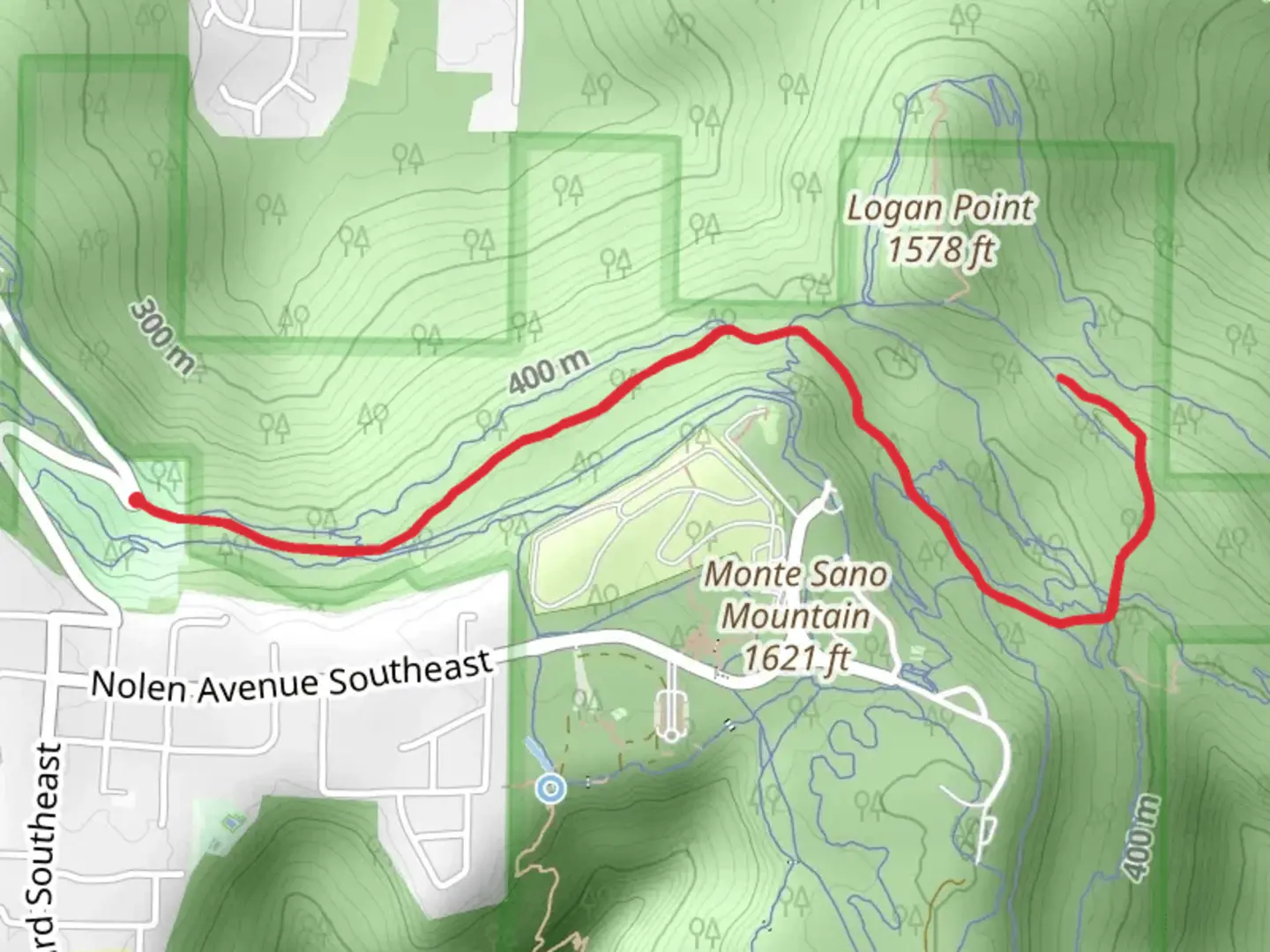 An image depicting the trail Stone Cuts and Mountain Mist Trail and its surrounding area.