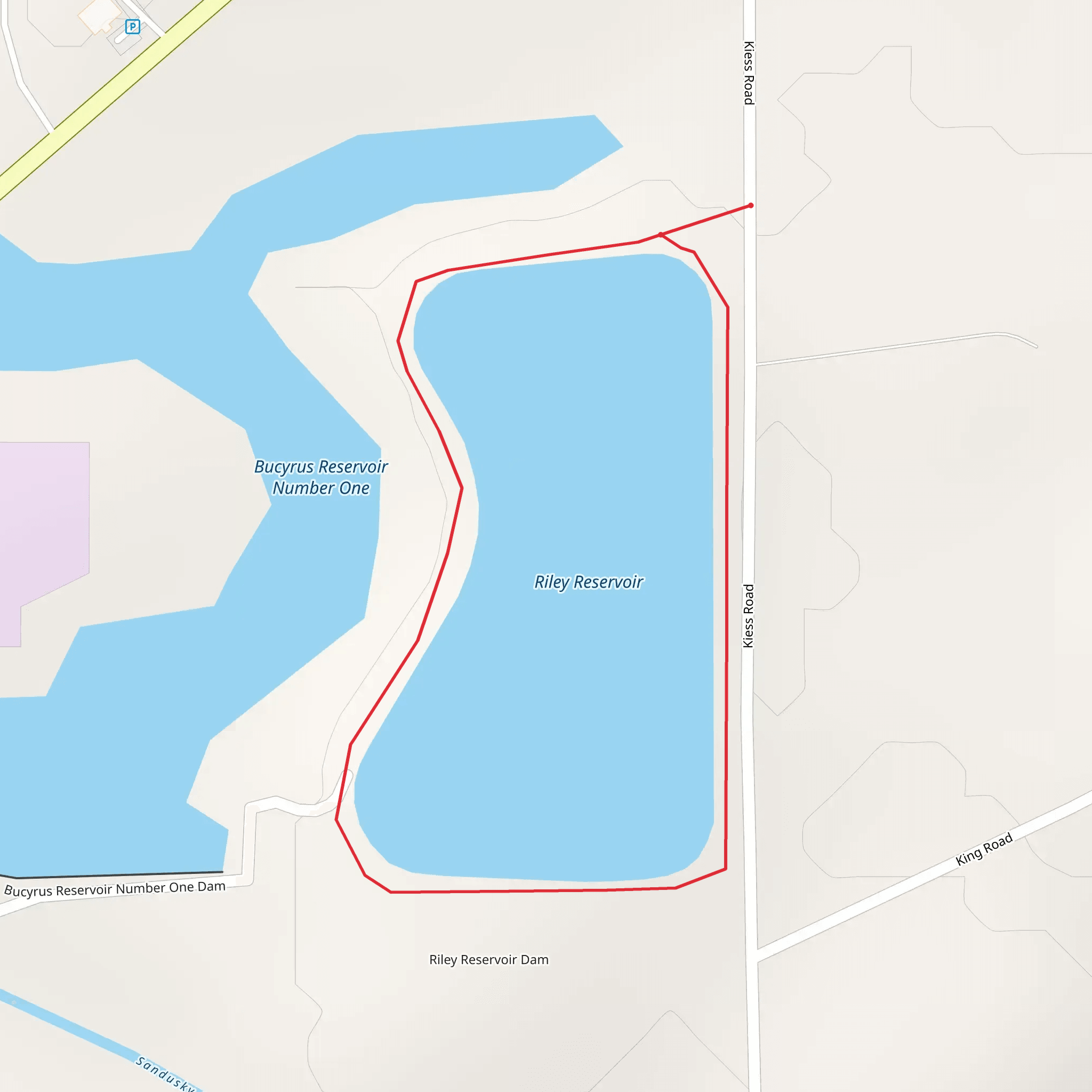 Riley Reservoir Loop mobile static map