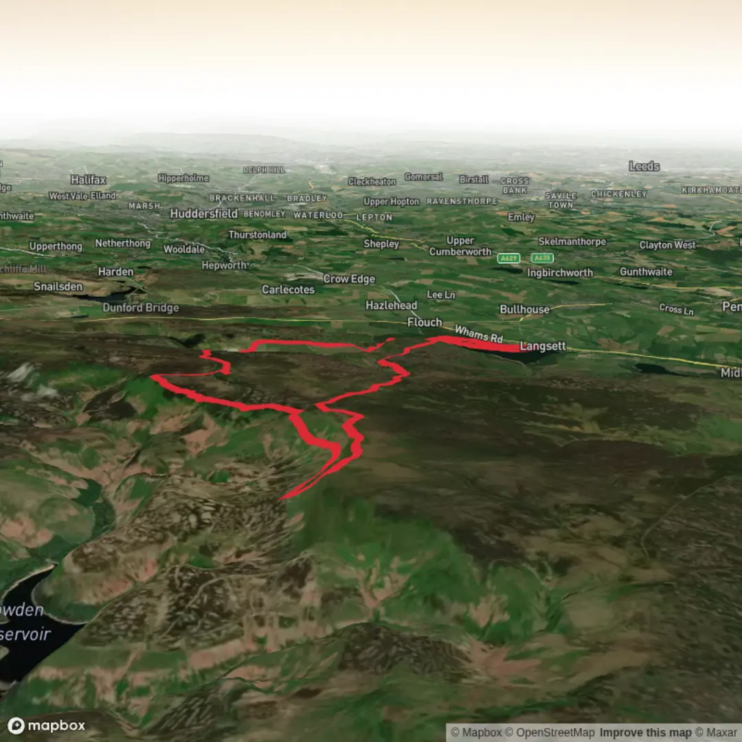 An image depicting the trail Peak Bagging PD - 05 Howden Edge and its surrounding area.