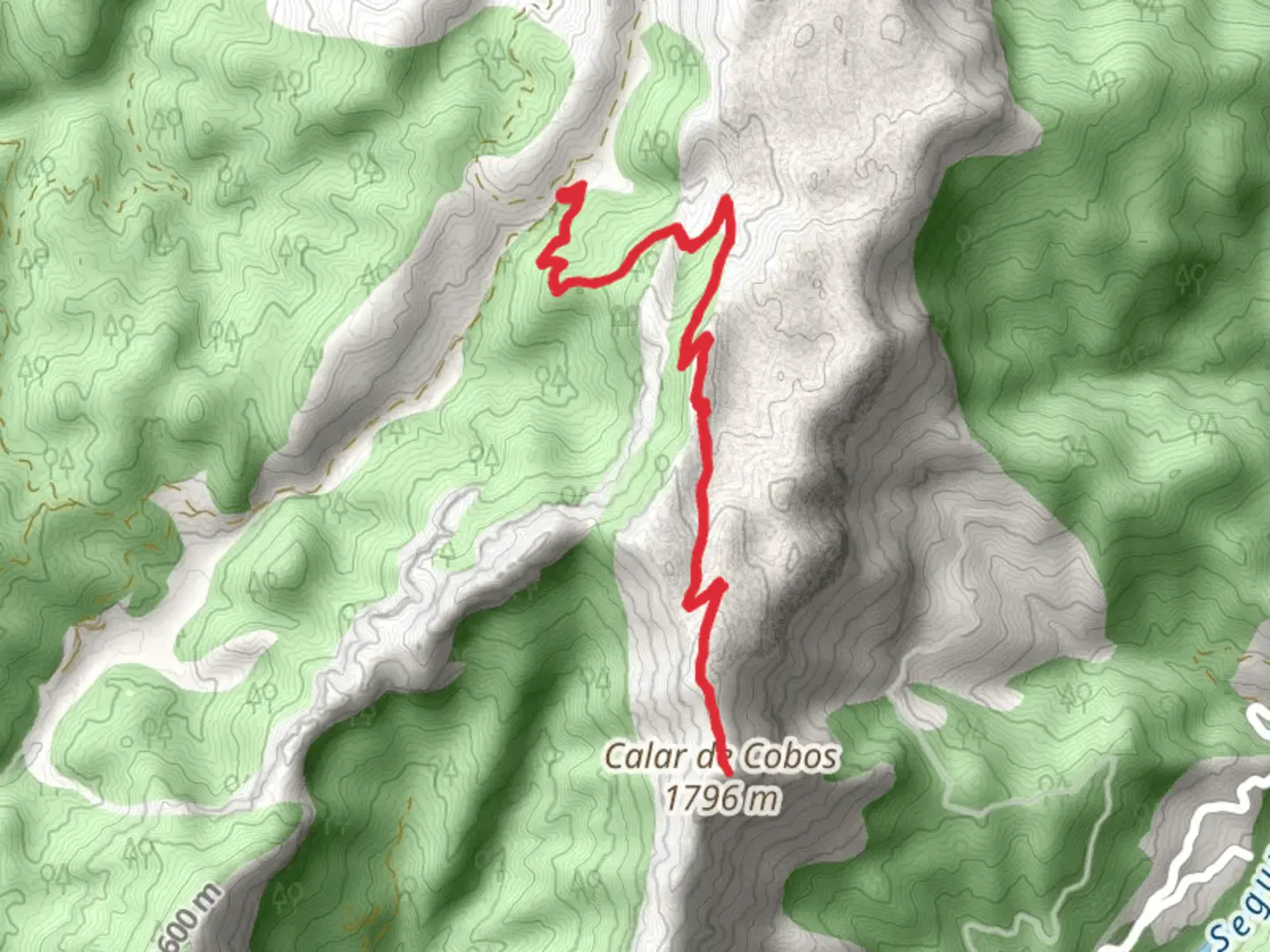 An image depicting the trail Cañada del Saucar - Puntal Summit PR A 196 and its surrounding area.