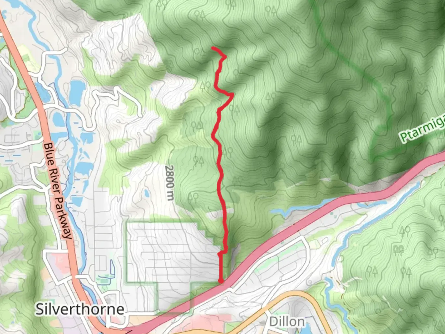 An image depicting the trail Ptarmigan Trail and its surrounding area.
