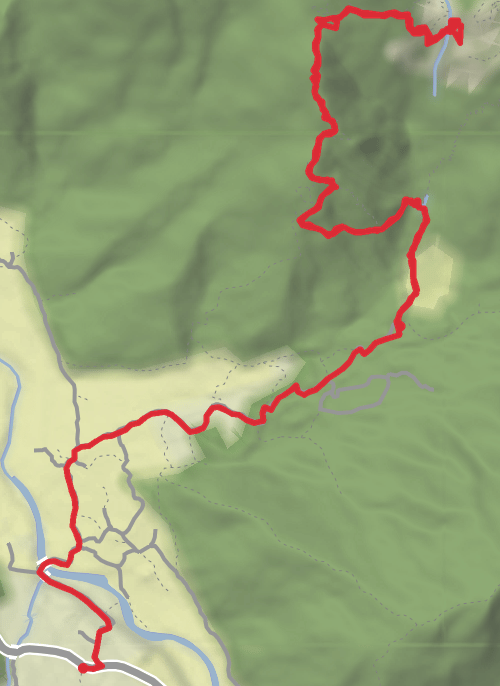 Tiger's Nest Hike. mobile static map