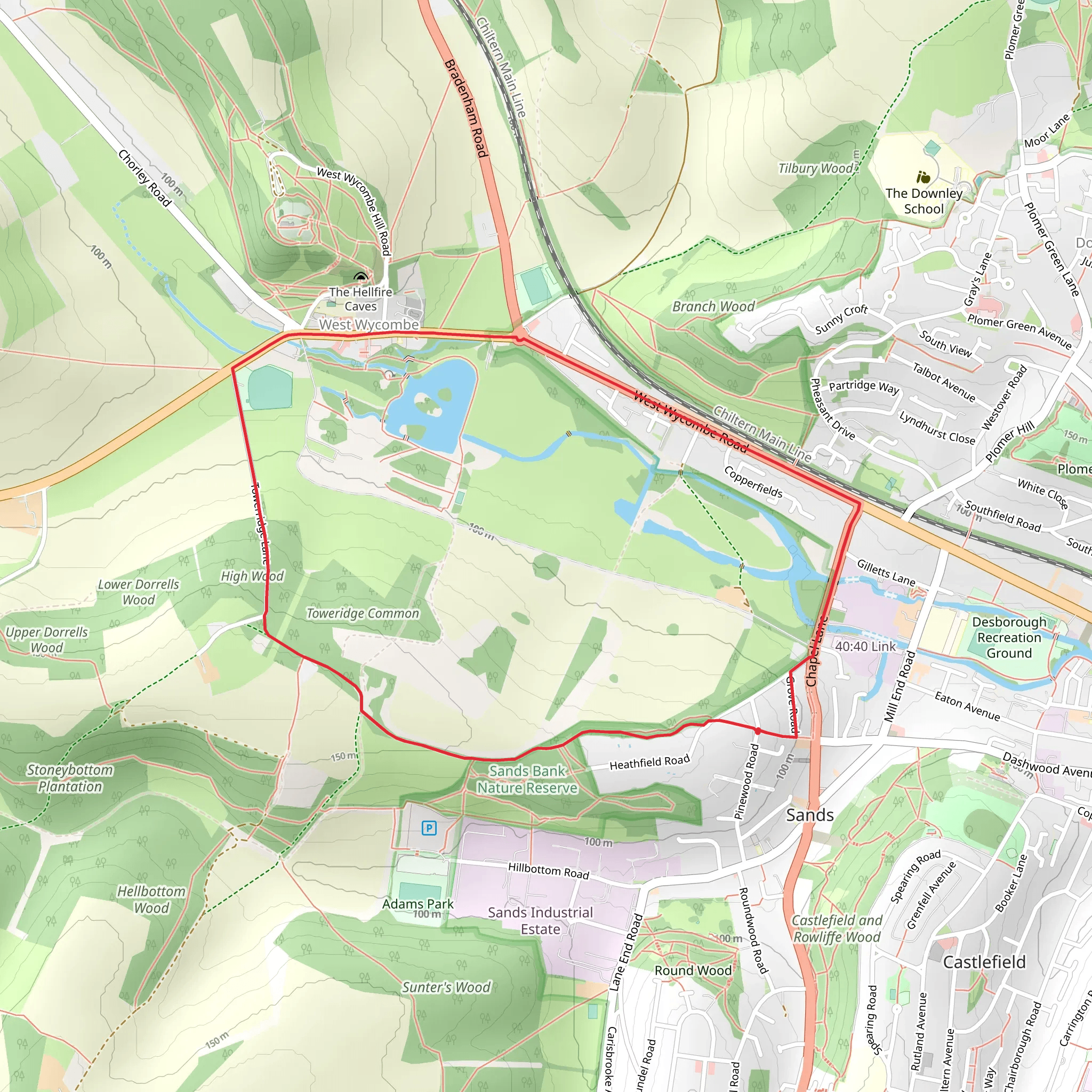 West Wycombe Park Loop mobile static map