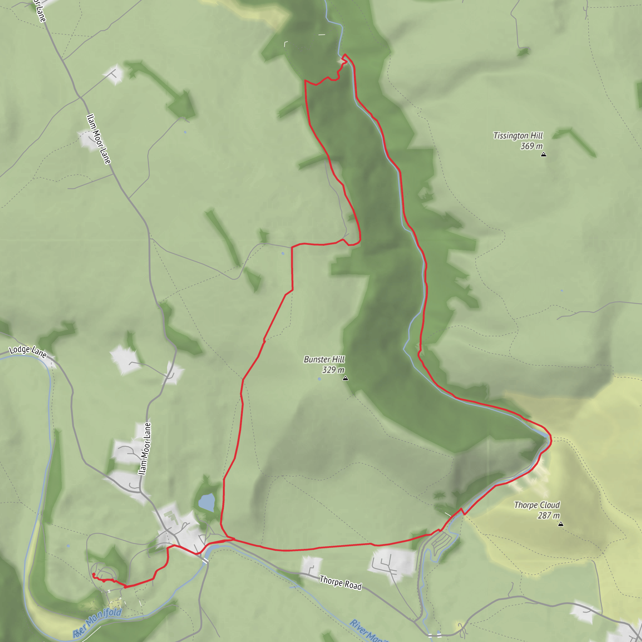 Ilam Dovedale Long Loop mobile static map