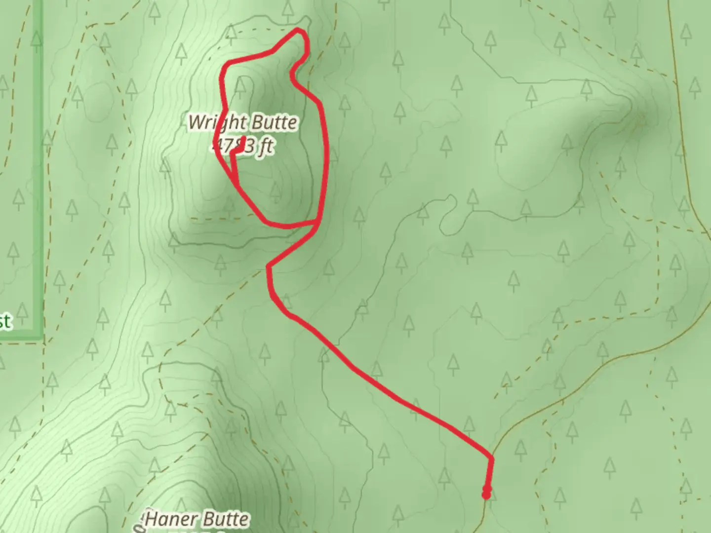 An image depicting the trail Wright Butte Loop and its surrounding area.