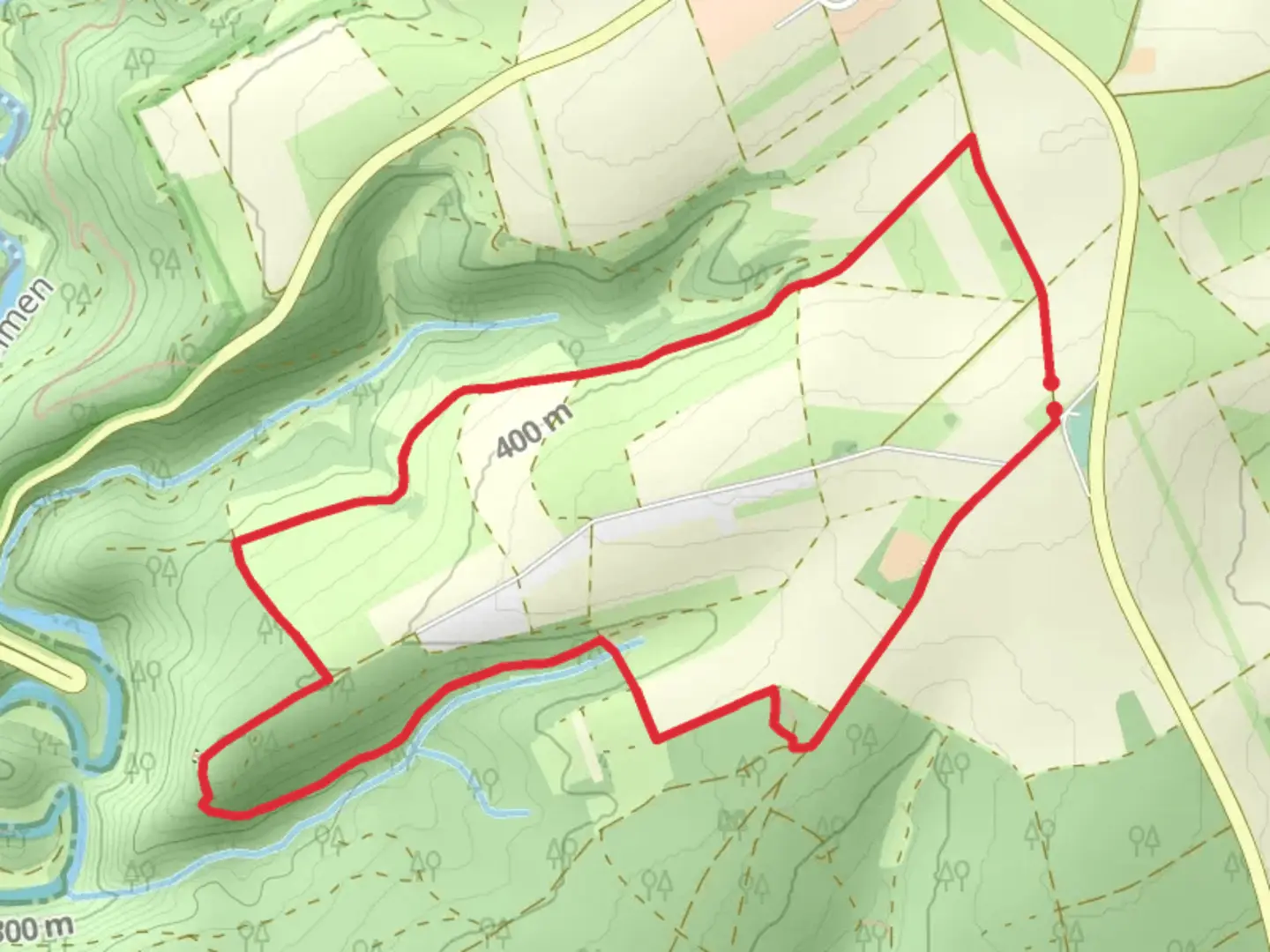 An image depicting the trail Erlebnisweg Achterhoehe and Eifel Camino Loop and its surrounding area.